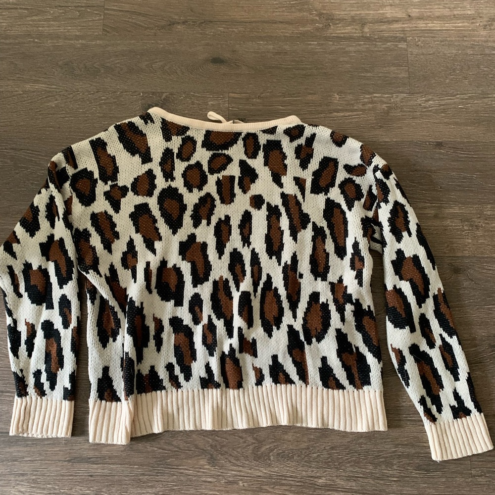 Cheetah Print open back sweater
